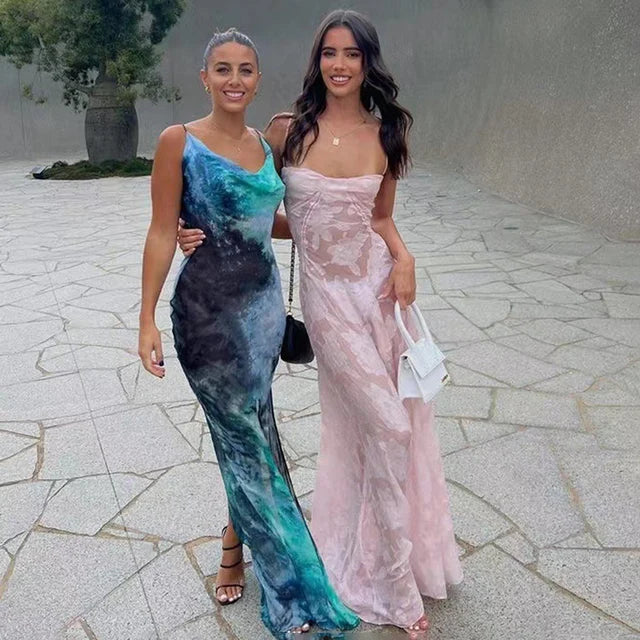 See Through Beach Spaghetti Maxi Dress for Plunge Off Shoulder Mesh Patchwork Long Holiday Dress Femme