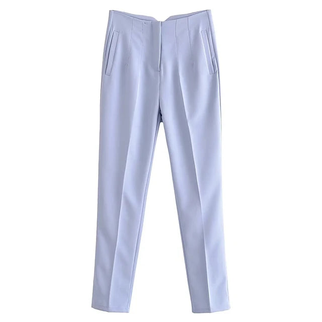 Classic ’s Pencil Pants Spring Basic High Waist Straight Pant Female Slim Ankle Length Trouser Pantalones