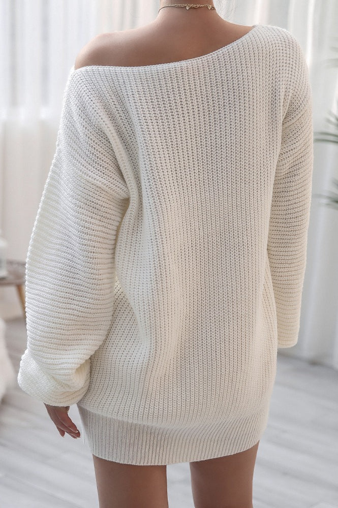 Knit Off Shoulder Sweater Dress