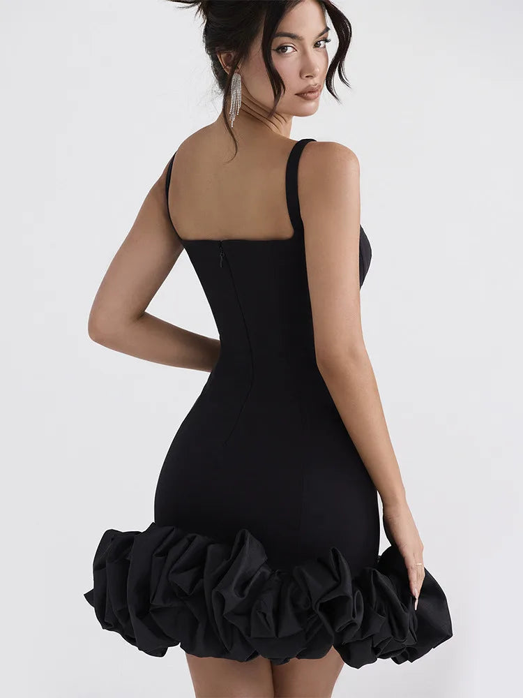 Black Mini Dress for Sundress New Spaghetti Strap Backless Bodycon Club Party Short Dress Vestido