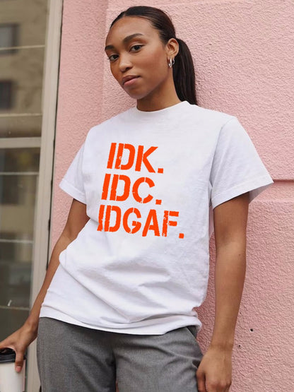 Round Neck Letter Print T-shirt Ar503
