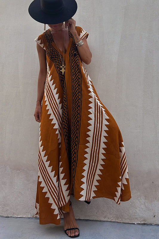 Beach Dates Print A-line Maxi Dress