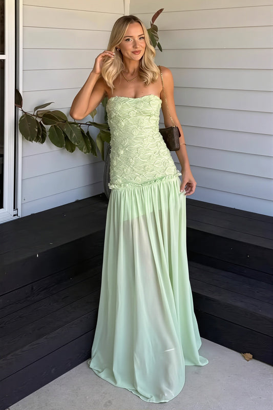 Chiffon Bandeau Cami Maxi Dress