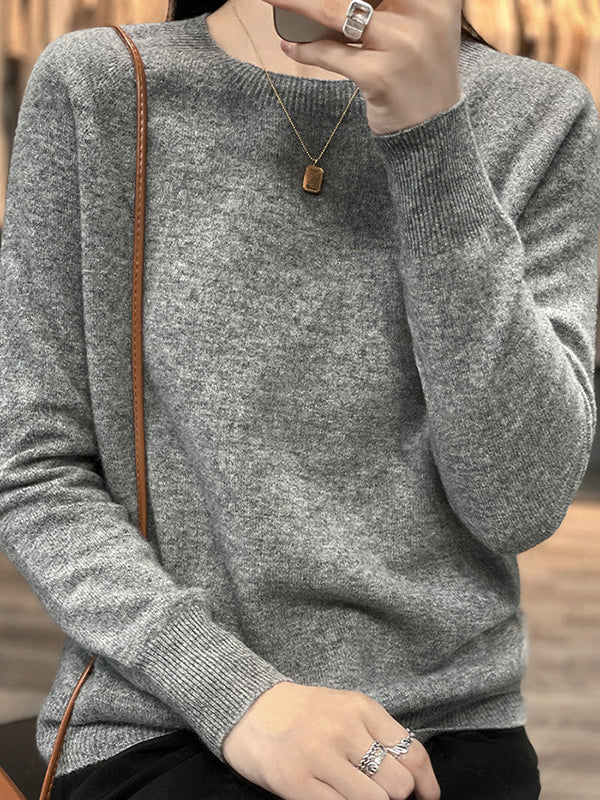 Blue Round-neck Long Sleeve Sweater An1059