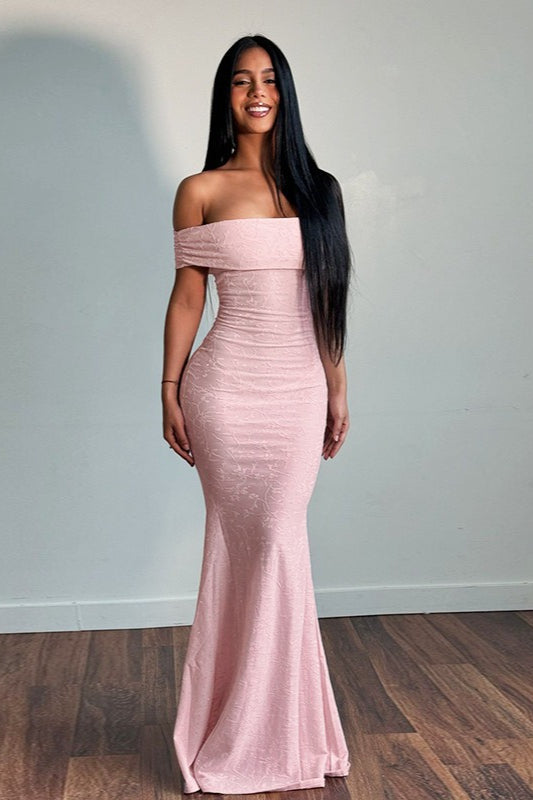Off-shoulder Bodycon Maxi Dress