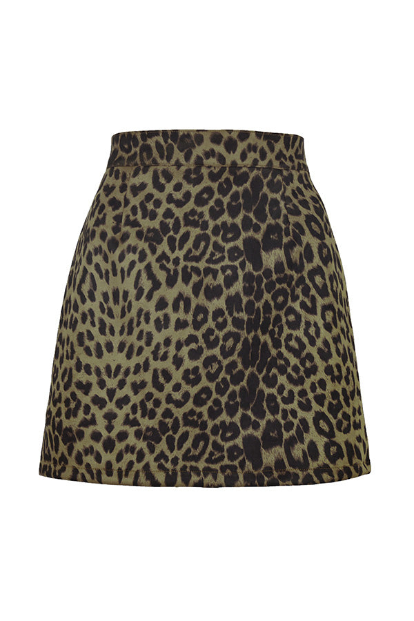 High-waist Zipper Autumn and Winter A-line Color Skirt