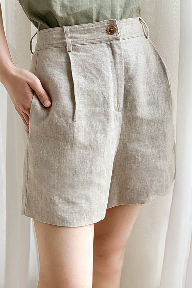 Linen High Waist Shorts