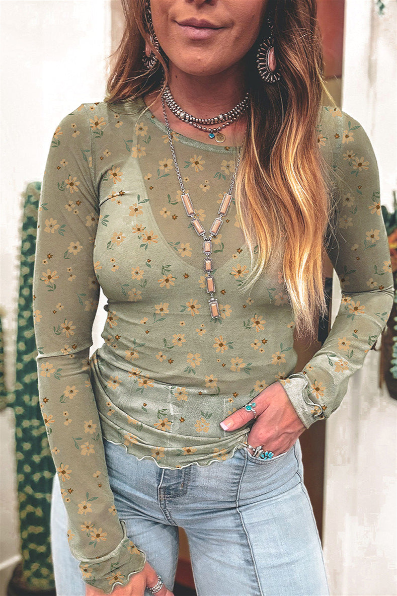 Slim Fit Long Sleeve Pullover Blouse