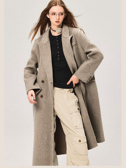 Mid-length Regular Shoulder Wool Coat