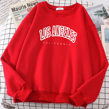 Los Angeles California City Sweatshirt for Loose Oversized Clothing Personality Soft Letter Print Hoodies Woman