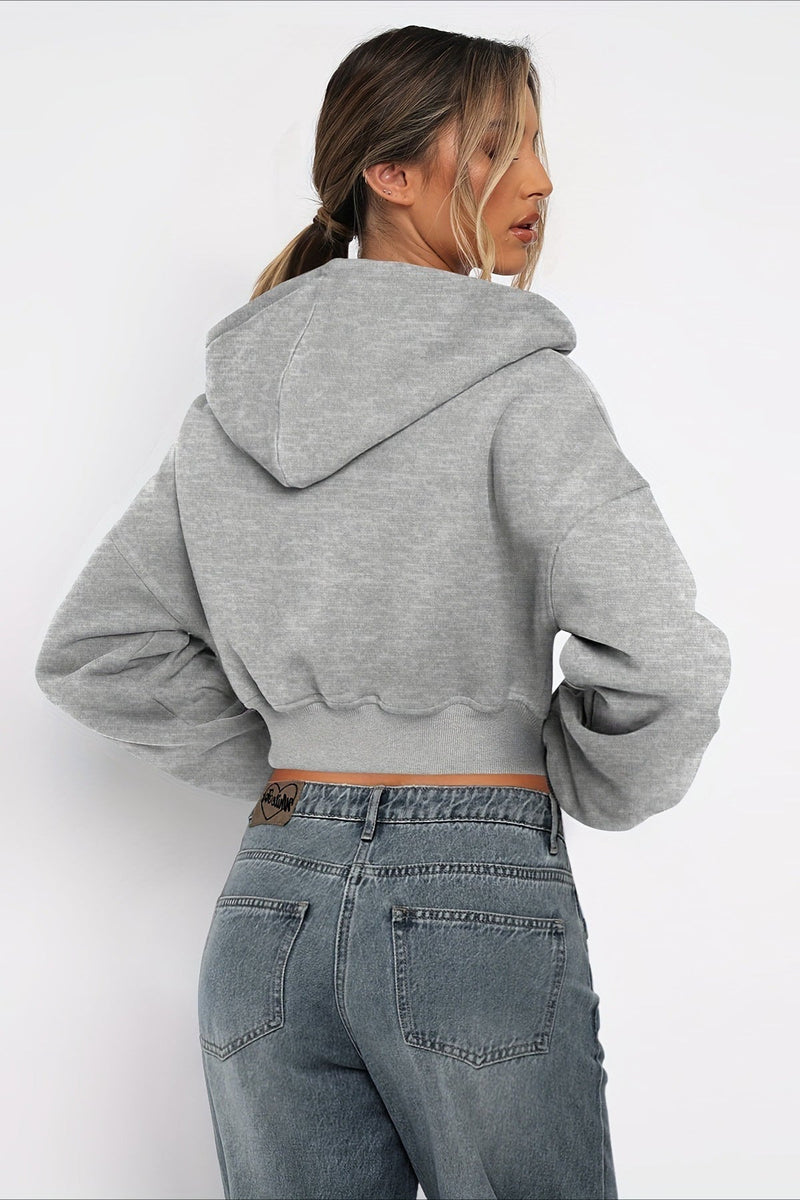 Short Zip Up Hoodie Coat