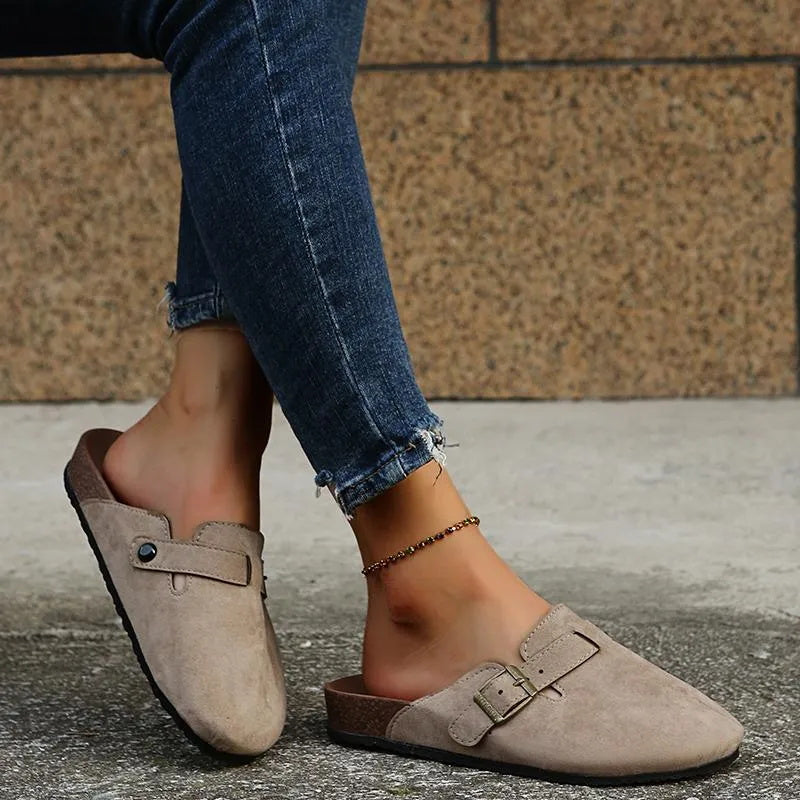 Flat Half Slippers Outer Wear Round Toe Half Slippers