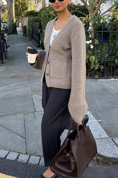 Double Pocket Cardigan Sweater Jacket