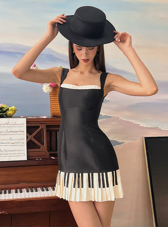 Piano Keys Heart Mini Dress