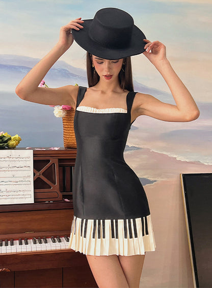 Piano Keys Heart Mini Dress