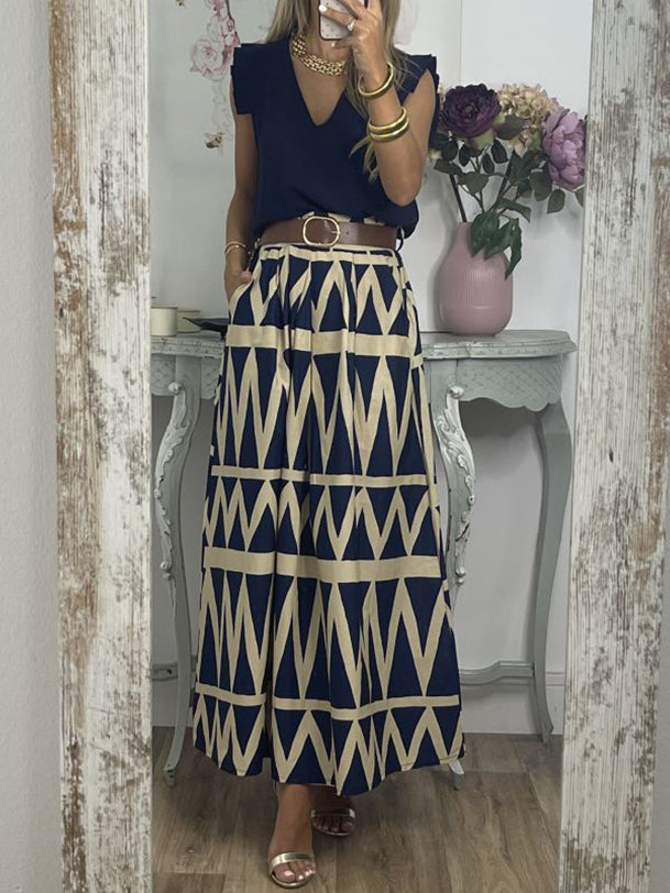 Geometric Printed Skirt