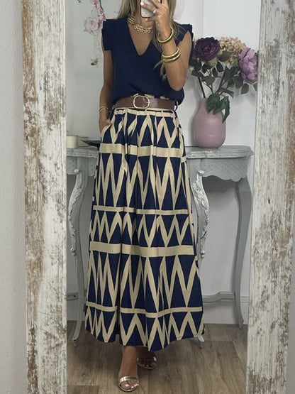 Geometric Printed Skirt