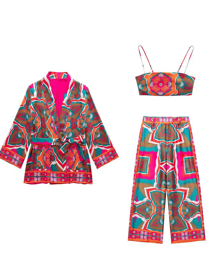 Satin 2 Piece Sets Suits Tops and Pants