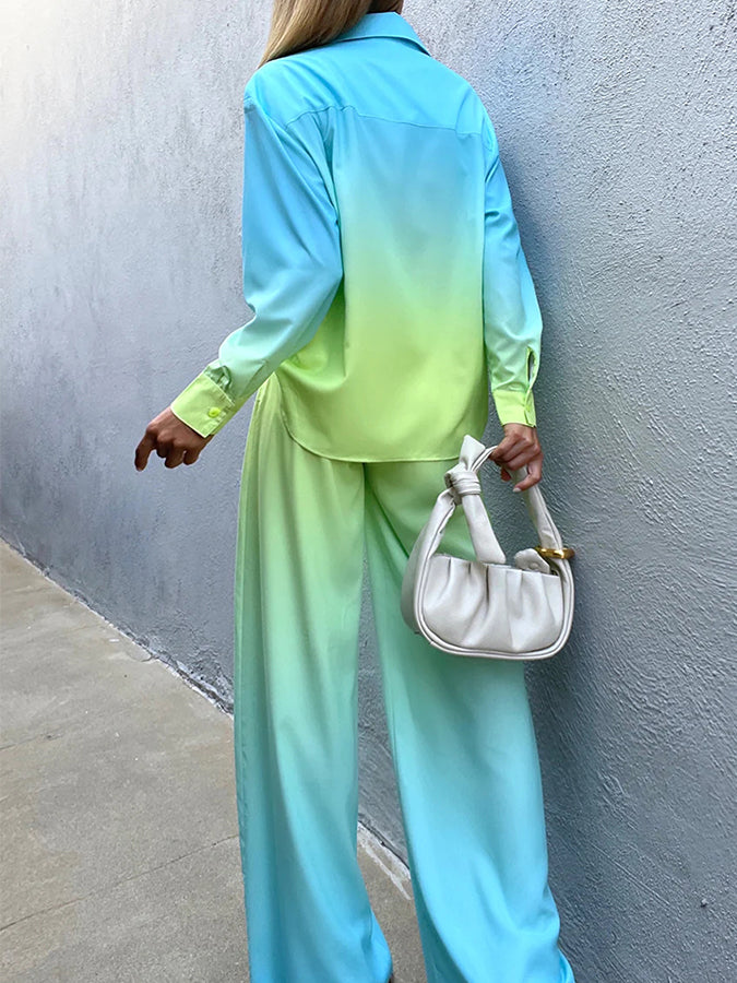 Long Sleeves Tie-dye Shirt and Pants Sets