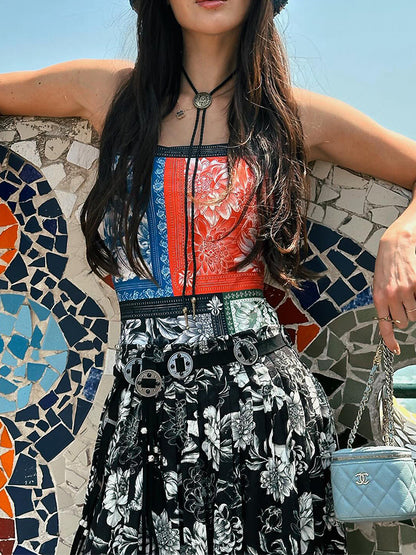 Printed One Piece Swimsuit and Sarong or Printed Pants