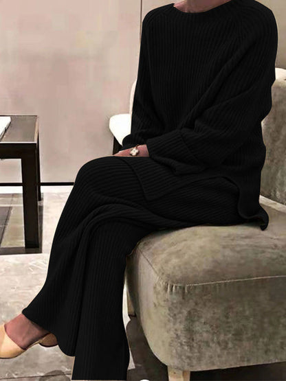 Knitted Sweaters and Pants Two Pieces Sets