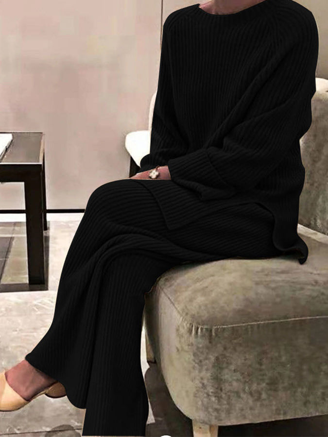 Knitted Sweaters and Pants Two Pieces Sets