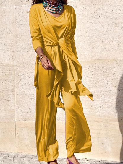 Long Sleeves Cardigan and Pants Sets
