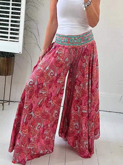 Loose Printed Wide-leg Pants