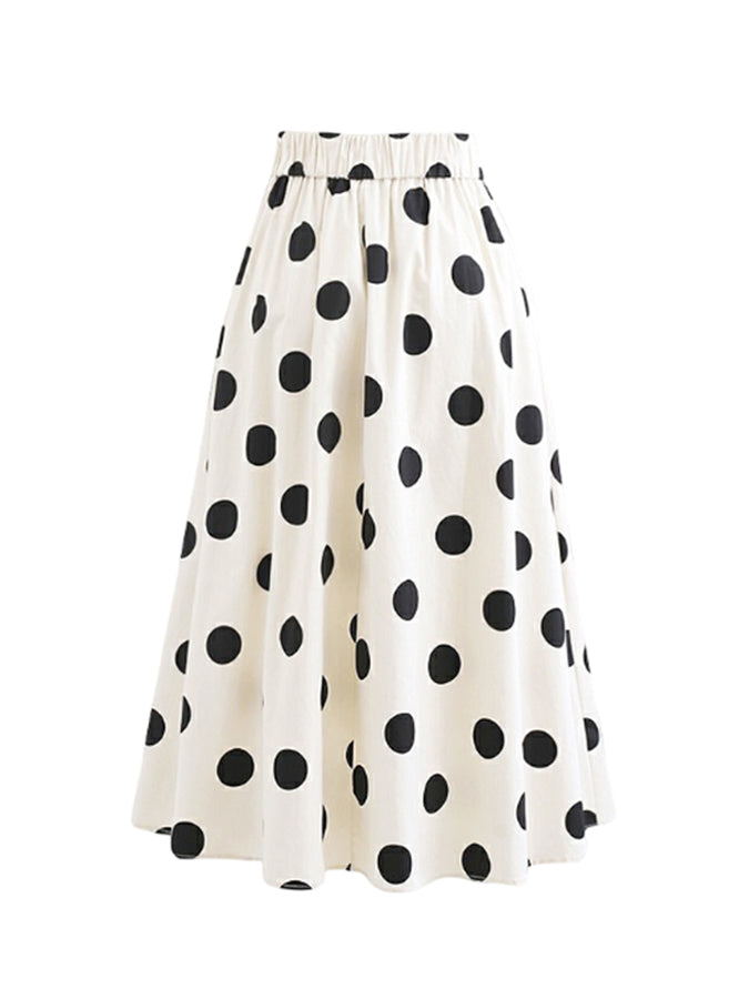 Black and White Bow Decor One Piece Swimsuit and Skirt
