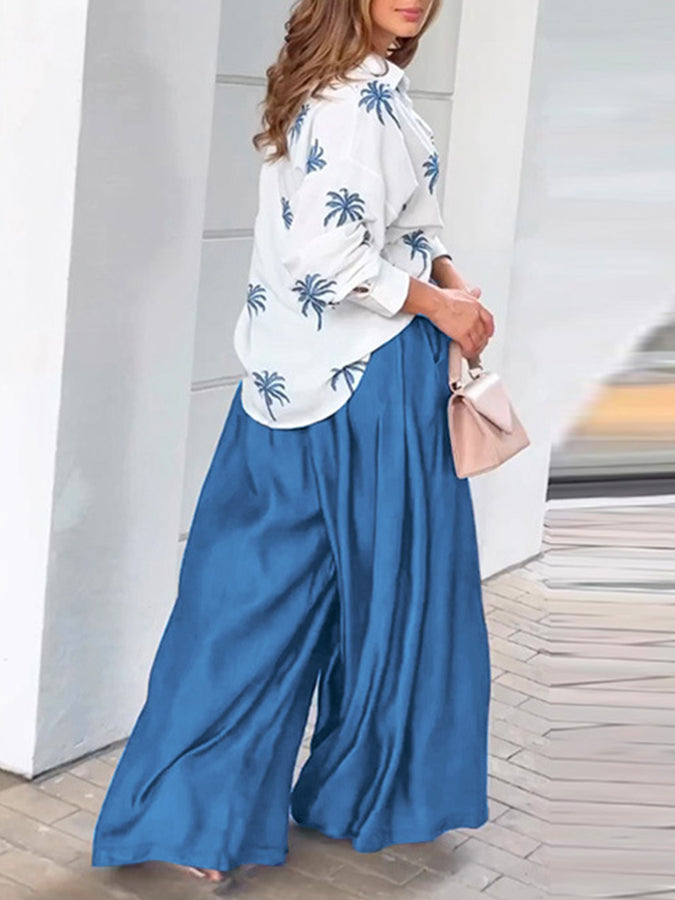 Long Sleeves Printed Shirt and Pants Sest