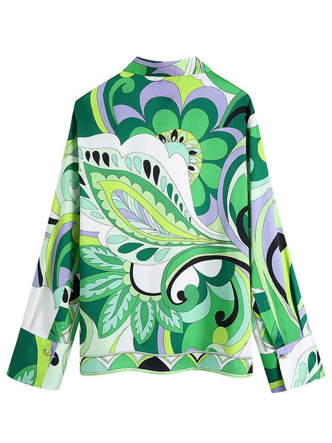 Printed Long Sleeves Shirts and Pants Sets