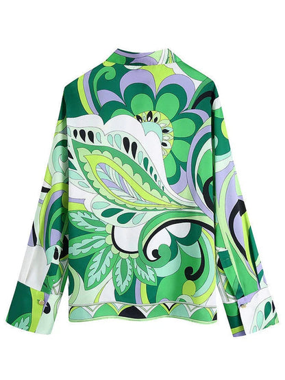 Printed Long Sleeves Shirts and Pants Sets