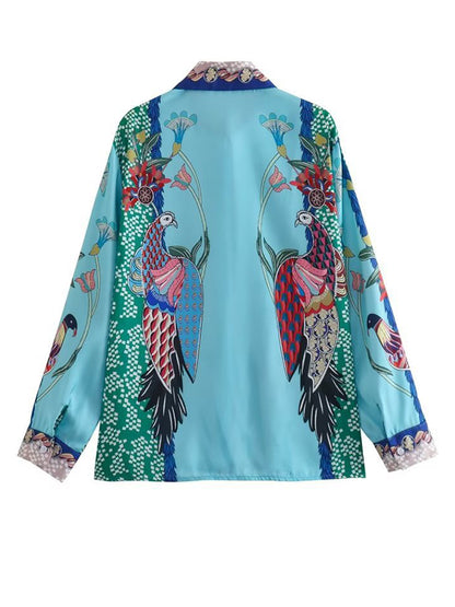 Printed Two Piece Shirt and Pants Set