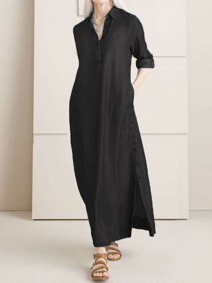 Denim Shirt Maxi Dress