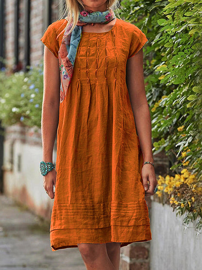 Short Sleeves Midi Dress