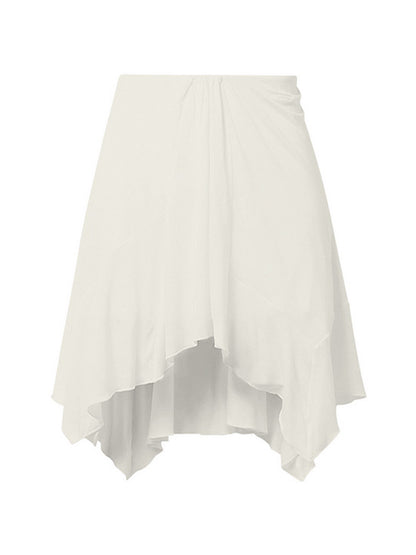 3d White One Piece Swimsuit and Skirt