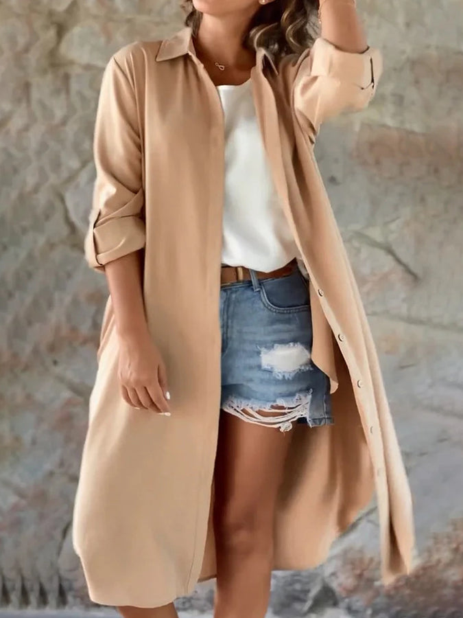 Buttoned Long Sleeves Shirt Coat