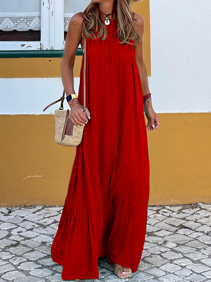 Halter Sleeveless Maxi Dress