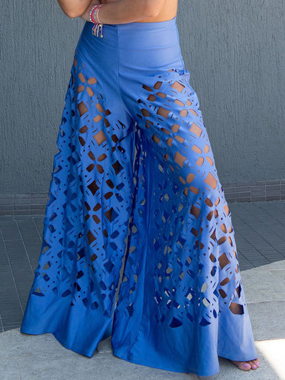 Blue Bikini and Laser-cut Pants