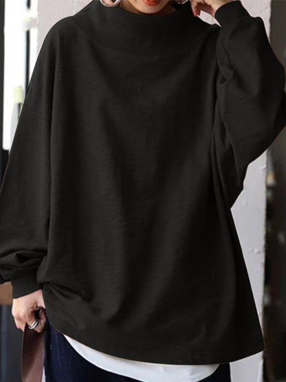 Long Sleeves Turtle Neck Sweatshirt