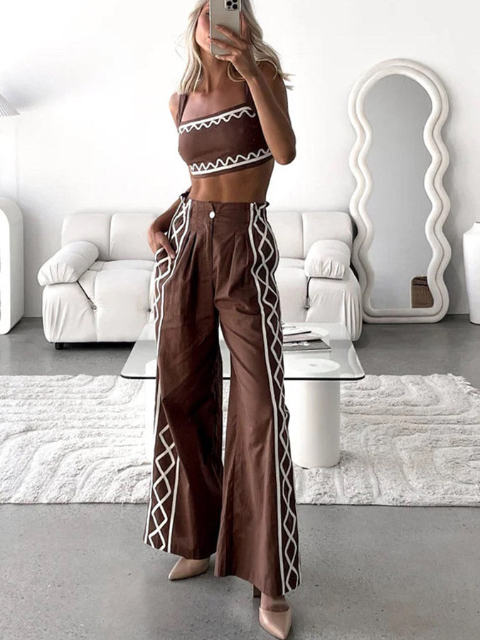 Top and Pants Two Pieces Set