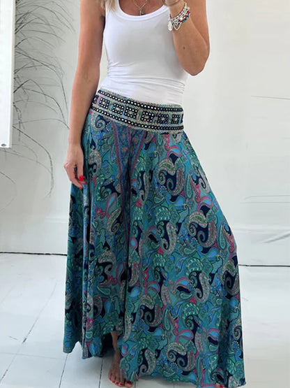 Loose Printed Wide-leg Pants