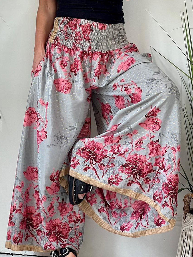 Loose Printed Wide-leg Pants