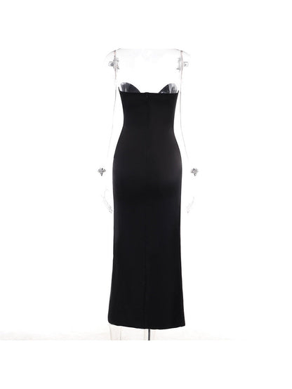 Tube Top High Split Maxi Dress