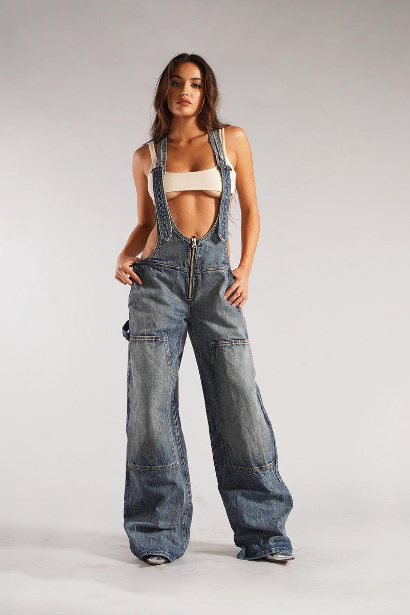 Utility Denim Jumpsuit