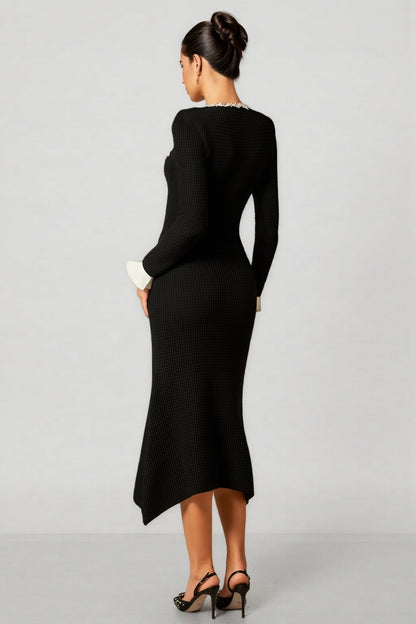 Jamie Trim Pearl Knit Midi Dress