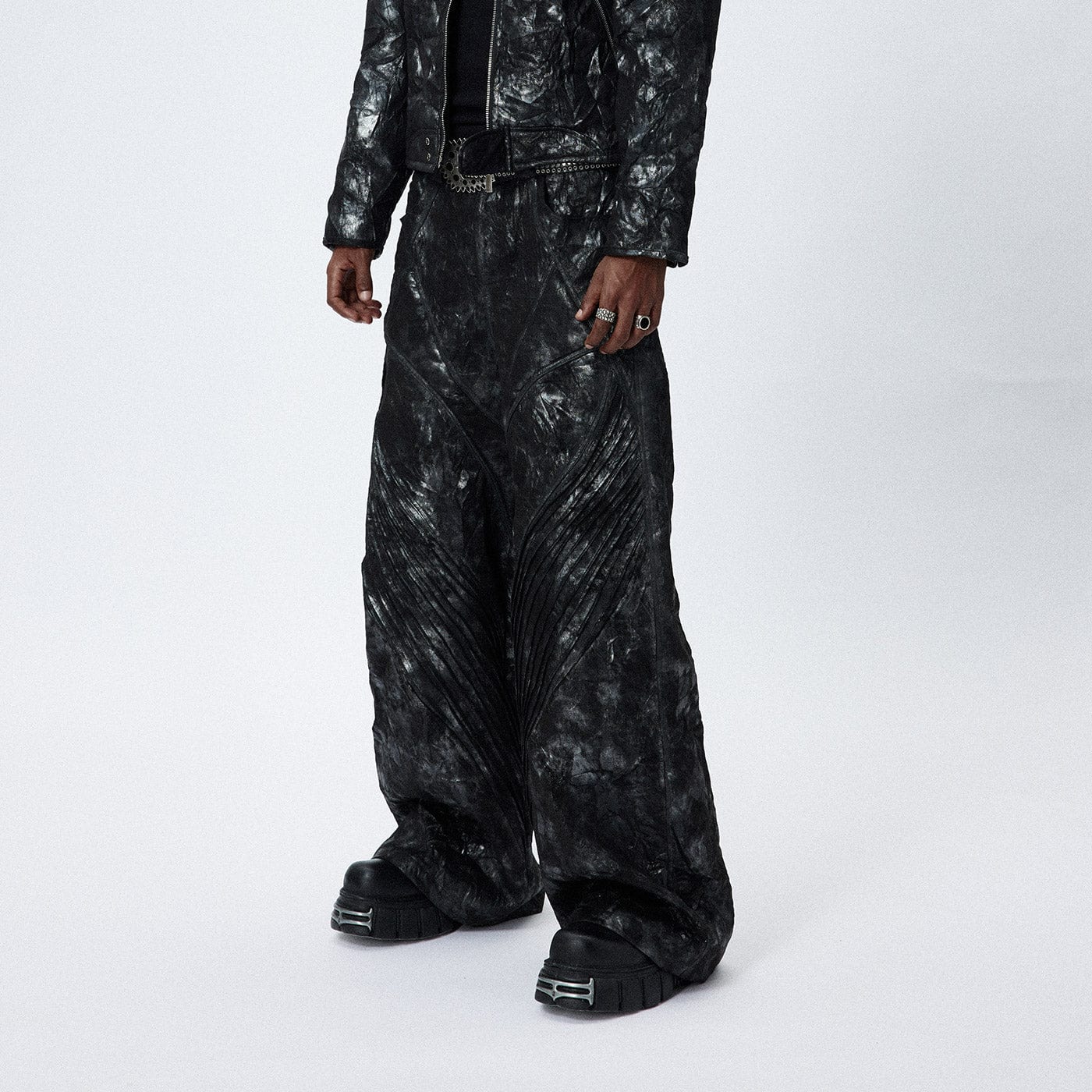 Dark Tie-dye Wide Leg Pants