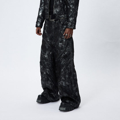Dark Tie-dye Wide Leg Pants