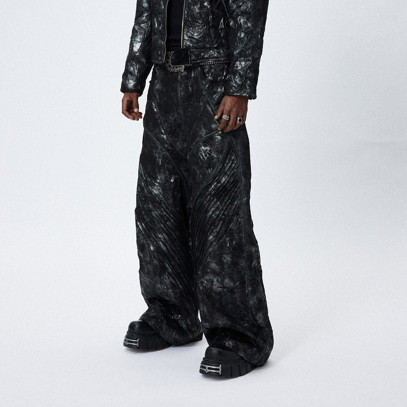 Dark Tie-dye Wide Leg Pants