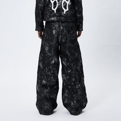 Dark Tie-dye Wide Leg Pants